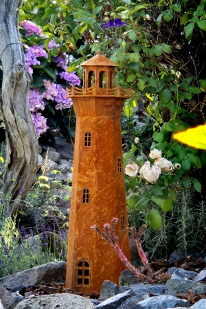 Freistehender Leuchtturm 80 aus Edelrost Windlicht Maritim